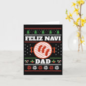 Grappige vader Kerstmis BBQ Feliz Navi Dad Uggly Kaart (Gele Bloem)