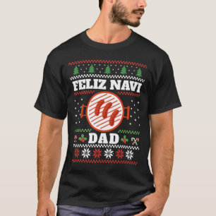 Grappige vader Kerstmis BBQ Feliz Navi Dad Uggly T-shirt