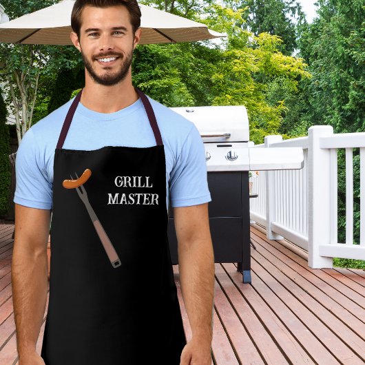 Grappige vader Kind Grill Master in opleiding Schort