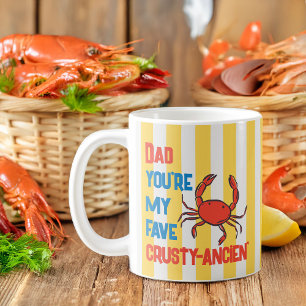 Grappige Vader Krab Schaaldier Amalfi Gele Streep Koffiemok