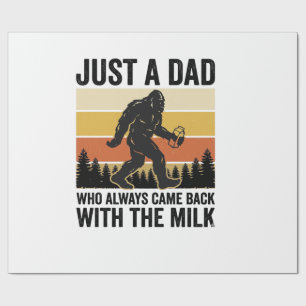 Grappige vader kwam terug met de melk vintage shir cadeaupapier