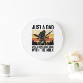 Grappige vader kwam terug met de melk vintage shir grote klok (Huis)