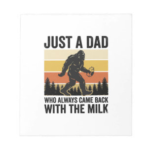 Grappige vader kwam terug met de melk vintage shir notitieblok