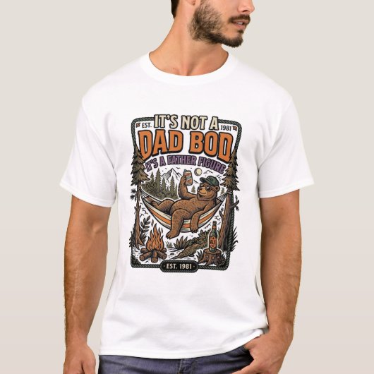 Grappige Vader Lichaam Beer Kamperen Vader Figuur T-shirt (Voorkant)
