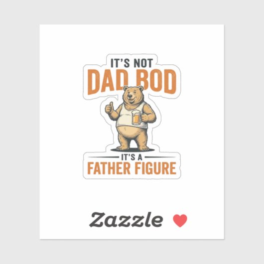 Grappige Vader Lichaam Vader Figuur Beer Bier Shir Sticker (Vel)
