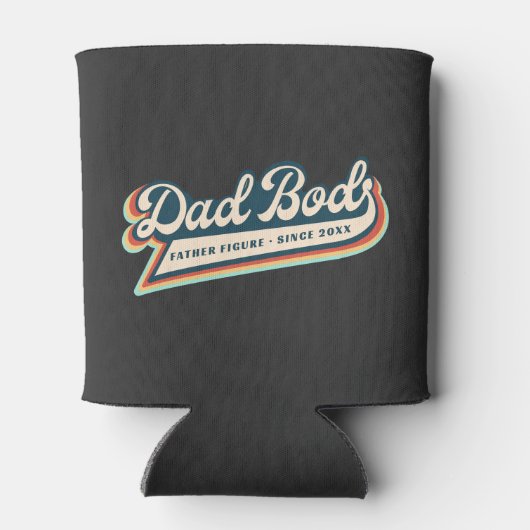 Grappige vader lichaam vader figuur retro typograf blikjeskoeler (Achterkant)