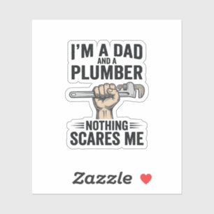 Grappige Vader Loodgieter Vintage Gravure Shirt On Sticker