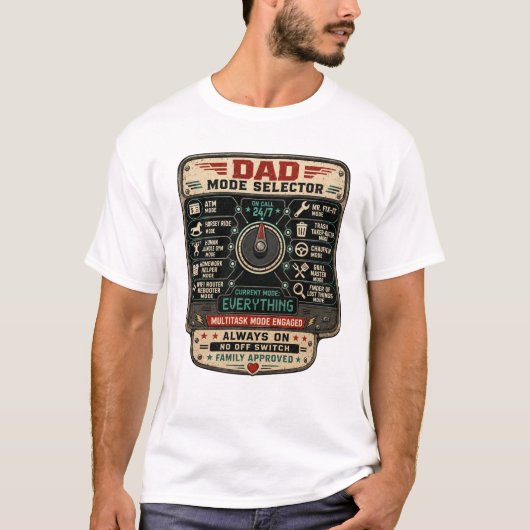 Grappige Vader Modus Selector Vaderdag T-shirt (Voorkant)