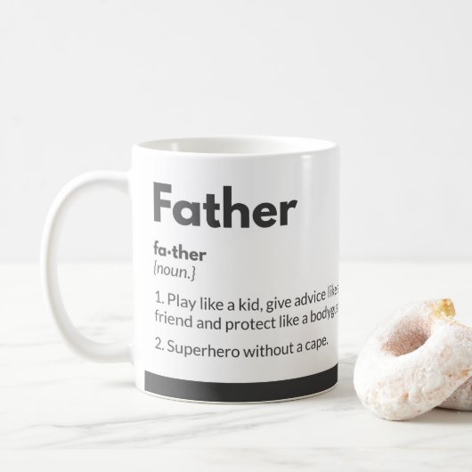 Grappige vader mokken Witty Typography Quote Super (Met donut)