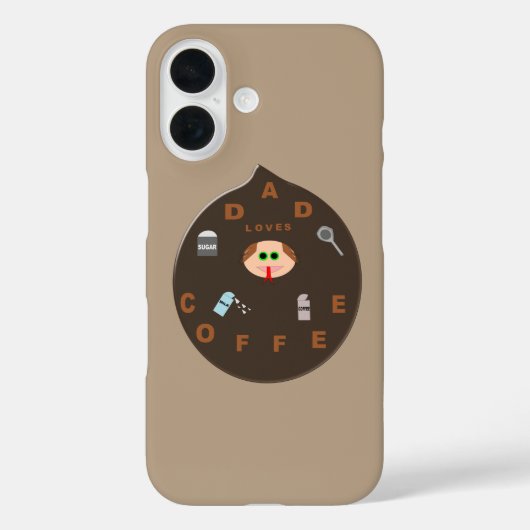 Grappige Vader Monster Liefhebber van Koffie Case-Mate iPhone Case (Achterkant)