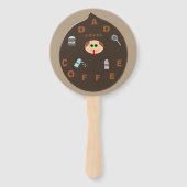 Grappige Vader Monster Liefhebber van Koffie Handv Handwaaier (Voorkant)