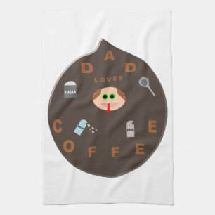 Grappige Vader Monster Liefhebber van Koffie Keuke Theedoek