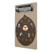 Grappige Vader Monster Liefhebber van Koffie Mini  Klembord (Angled2)