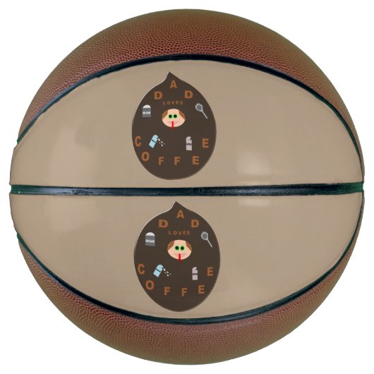 Grappige Vader Monster Loves Coffee Basketbal (Voorkant)