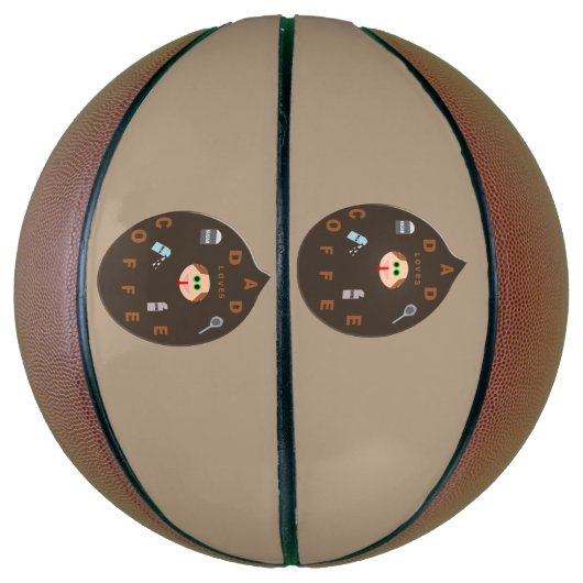Grappige Vader Monster Loves Coffee Basketbal (Verticaal)