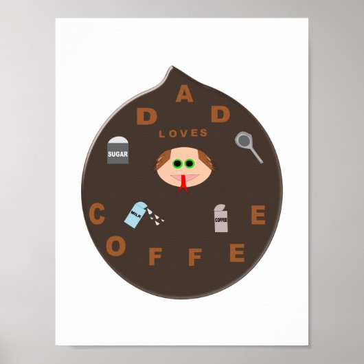 Grappige Vader Monster Loves Koffie Poster (Voorkant)