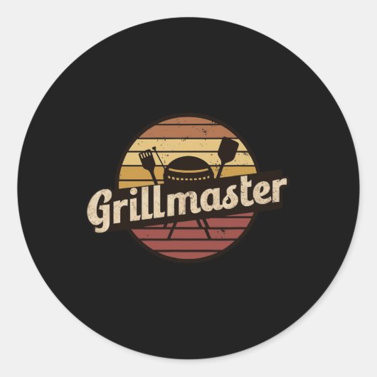 Grappige vader ontwerp Grillmaster Vaderdag Ronde Sticker (Voorkant)