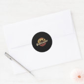 Grappige vader ontwerp Grillmaster Vaderdag Ronde Sticker (Envelop)