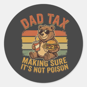 Grappige Vader Papa Belasting Snack Humor Ontwerp Ronde Sticker