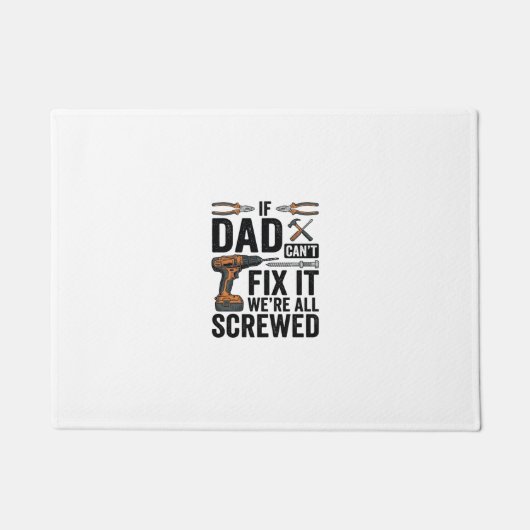 Grappige vader repareert het verpeste tool citaat deurmat (Voorkant)