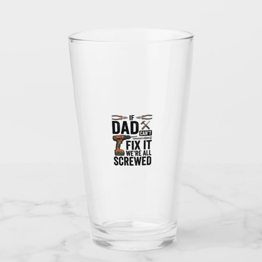Grappige vader repareert het verpeste tool citaat glas (Voorkant)
