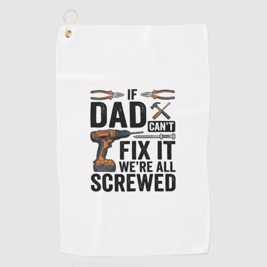 Grappige vader repareert het verpeste tool citaat  golfhanddoek (Voorkant)