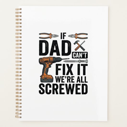 Grappige vader repareert het verpeste tool citaat planner (Voorkant)