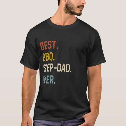 Grappige vader Shirten Beste BBQ Step-Dad Ooit Shi T-shirt (Voorkant)