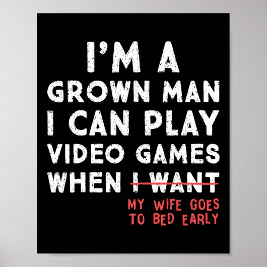 Grappige vader vader gamer ik kan videogames spele poster (Voorkant)