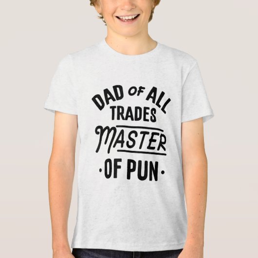 Grappige vader van alle beroepen Master of Pun Fat Tri-Blend Shirt (Voorkant)