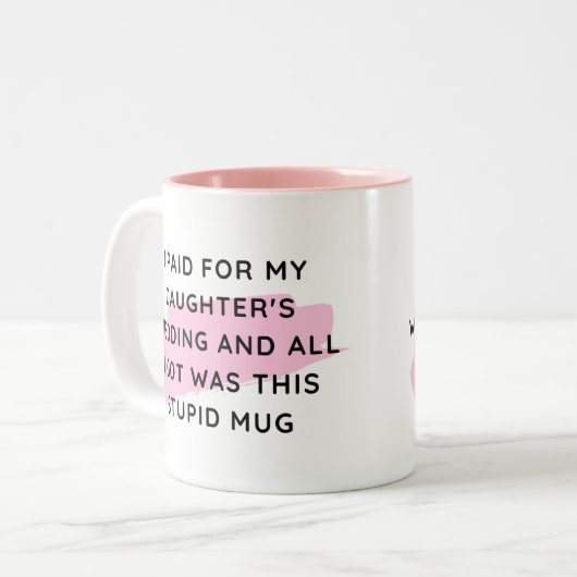 Grappige vader van de bruid cadeau, huwelijkscadea tweekleurige koffiemok (Voorkant links)