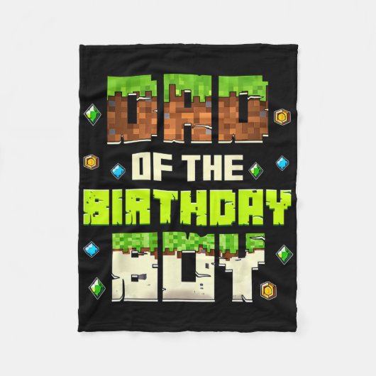 Grappige vader van de jarige gamer Pixel Bd Fleece Deken (Voorkant)