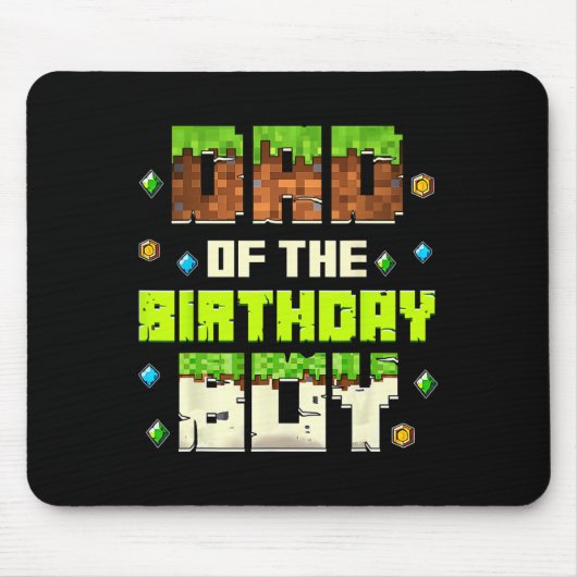 Grappige vader van de jarige video gamer pixel Bd Muismat (Voorkant)