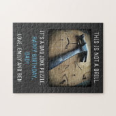 Grappige vader verjaardag "geen boor" papa grap legpuzzel (Horizontaal)