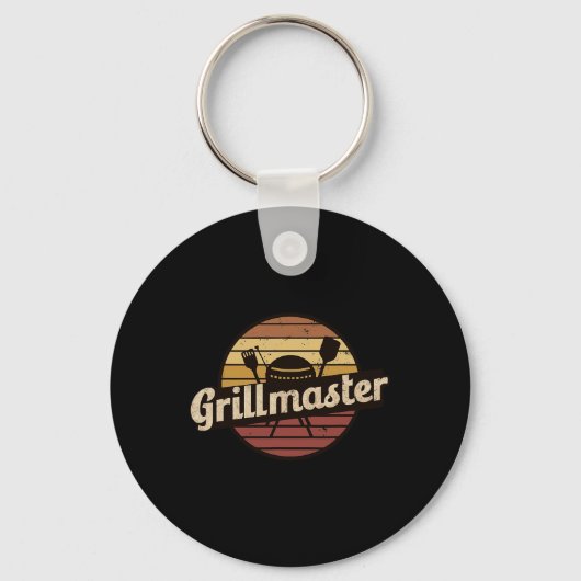 Grappige vader vintage ontwerp grillmaster vaderda sleutelhanger (Voorkant)