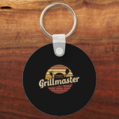 Grappige vader vintage ontwerp grillmaster vaderda sleutelhanger (Voorkant)