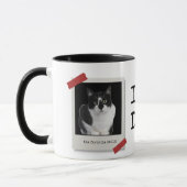 Grappige Vaderdag 2-foto Polaroid Kat Vader Mok (Links)