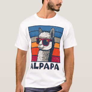 Grappige Vaderdag Alpapa Llama Alpaca papa cadeau T-shirt