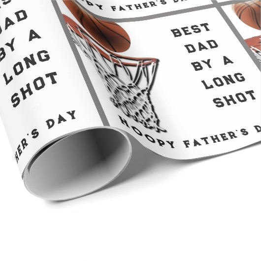 Grappige Vaderdag Basketbal Cadeaupapier (Rol Hoek)