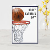 Grappige Vaderdag Basketbal Kaart (Gele Bloem)