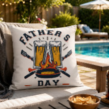 Grappige Vaderdag Bier & BBQ Worp Kussen