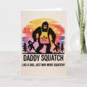 Grappige Vaderdag Bigfoot Sasquatch BBQ Kinderen P Kaart (Voorkant)