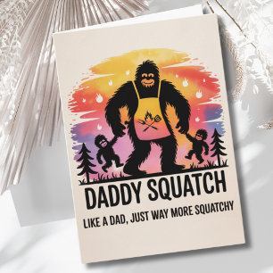 Grappige Vaderdag Bigfoot Sasquatch BBQ Kinderen P Kaart