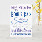 Grappige Vaderdag Bonus Vader Stiefvader Kaart (Gele Bloem)