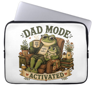 Grappige Vaderdag Cadeau, Cottagecore Kikker Liefh Laptop Sleeve