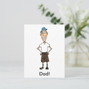 Grappige Vaderdag Cartoon Papa Briefkaart