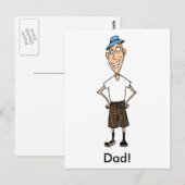 Grappige Vaderdag Cartoon Papa Briefkaart (Voorkant / Achterkant)
