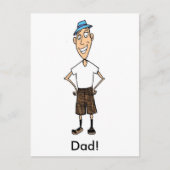 Grappige Vaderdag Cartoon Papa Briefkaart (Voorkant)