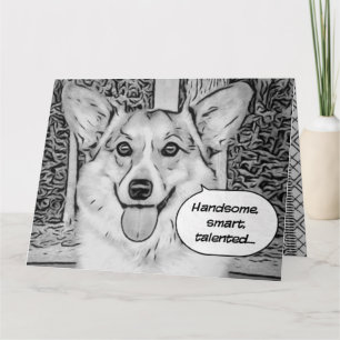 Grappige Vaderdag Corgi Kaart