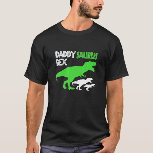 Grappige Vaderdag Daddysaurus Rex Daddy Dinosaur T-shirt (Voorkant)